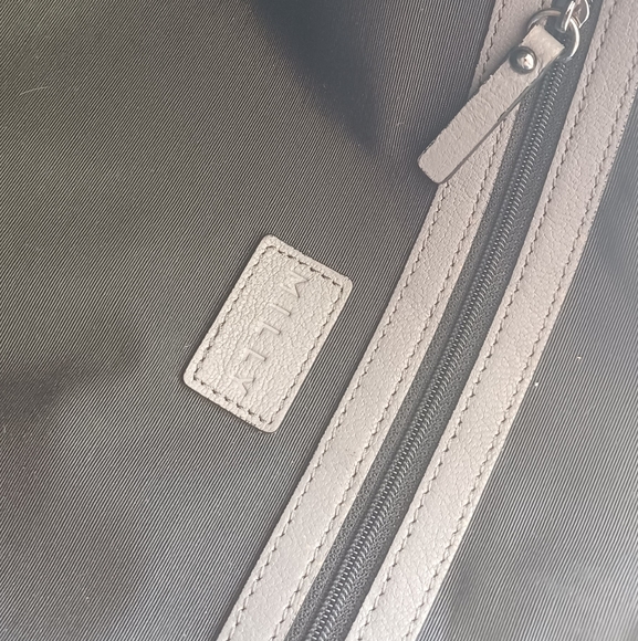 AUTH MILLY GUNMETAL GRAY CHAINLINKED XL LEATHER SATCHEL HANDBAG W/ LONG STRAP! - Picture 15 of 16